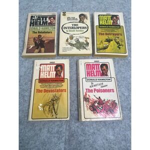 Set of 5 Vintage Matt Helm paperback Novels by Donald Hamilton Spy Fiction